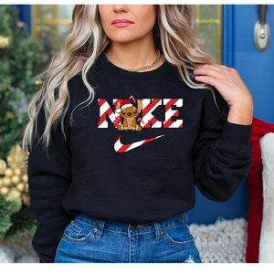 Ginger Bread Stitch Candy Cane Nike Sweatshirt